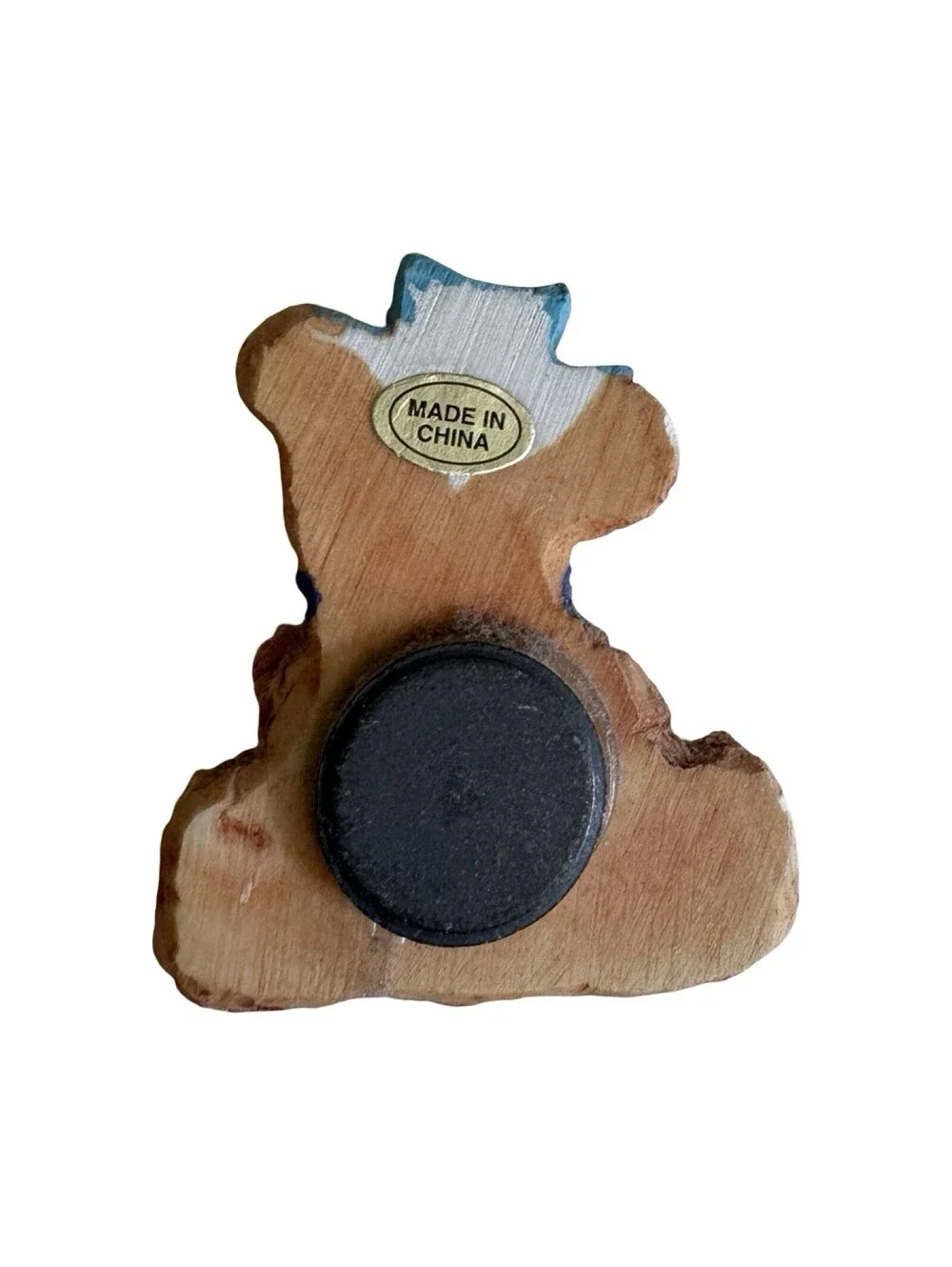 Teddy Bear Miniature Magnet w/ Hat & Flowers